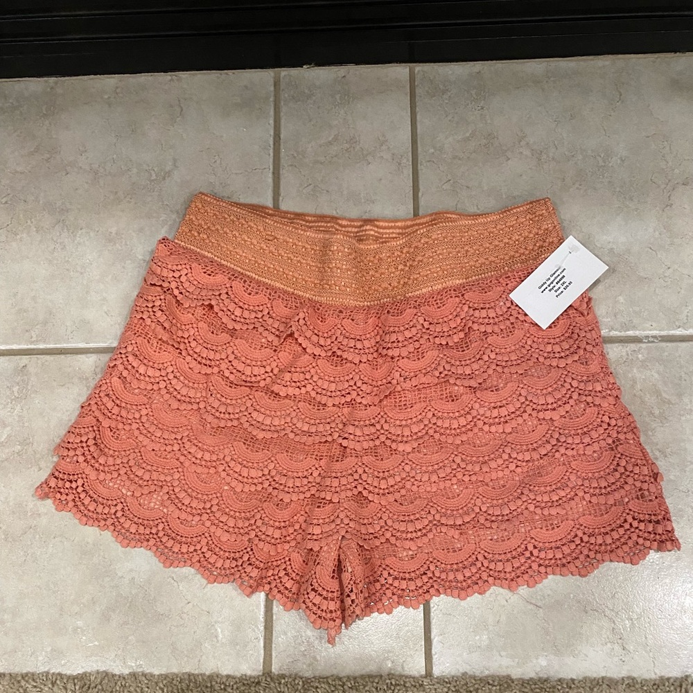 Layered Crochet Shorts